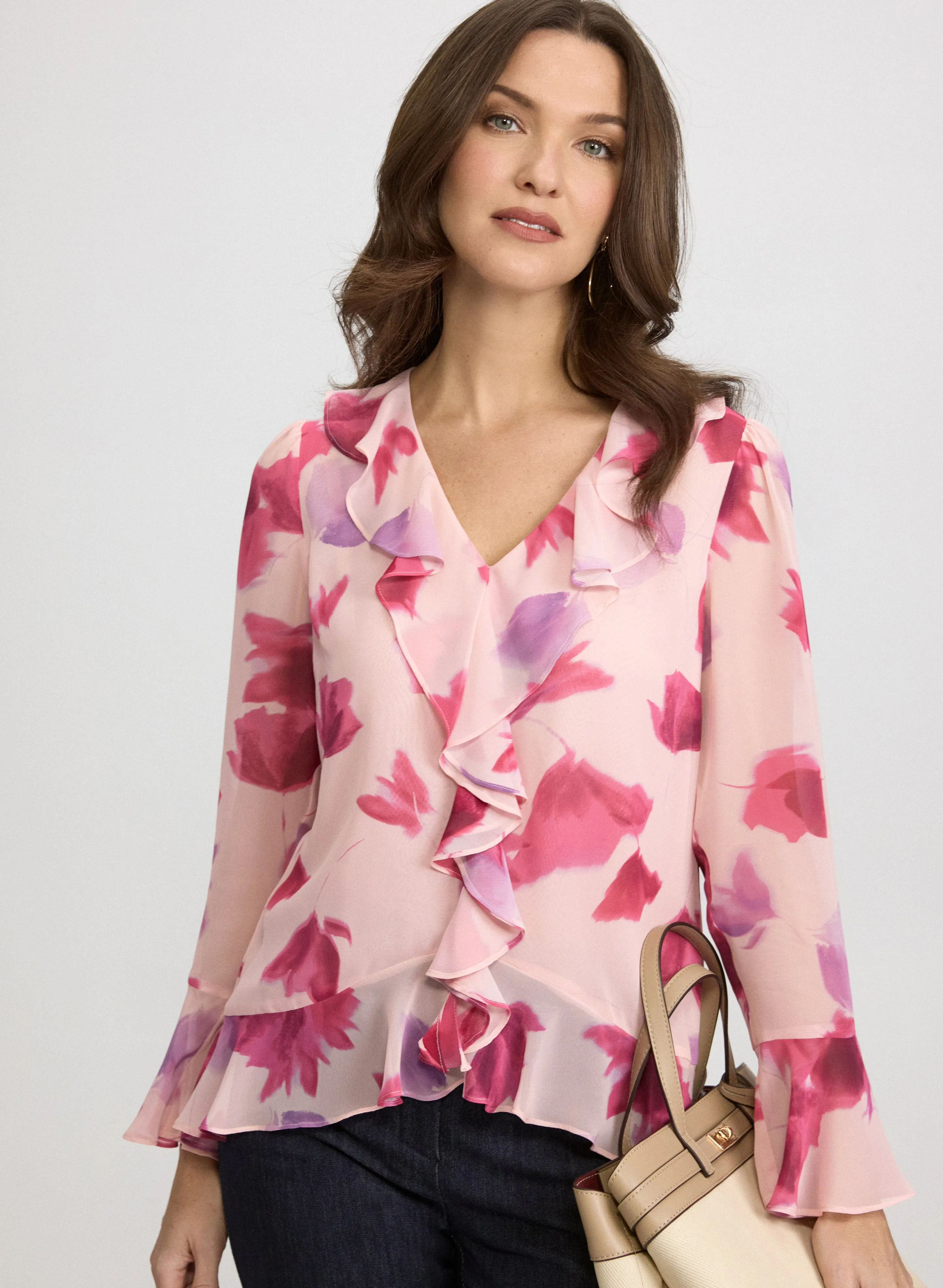 Laura Floral Ruffle Front Blouse Laura Floral Ruffle Front Blouse | Refined Everyday Style - Image 1