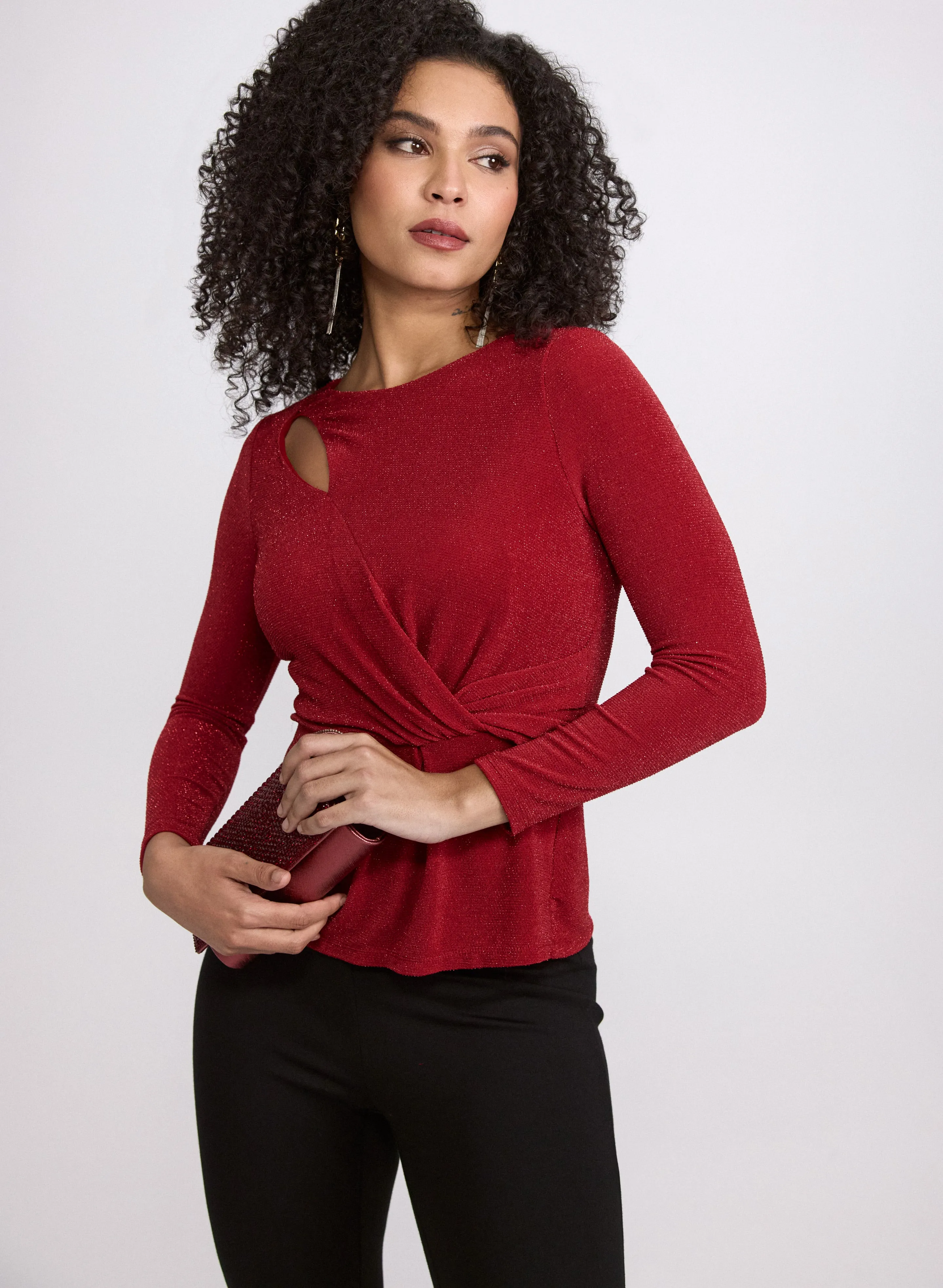 Laura Metallic Cutout Top Laura Metallic Cutout Top | Refined Everyday Style - Image 1