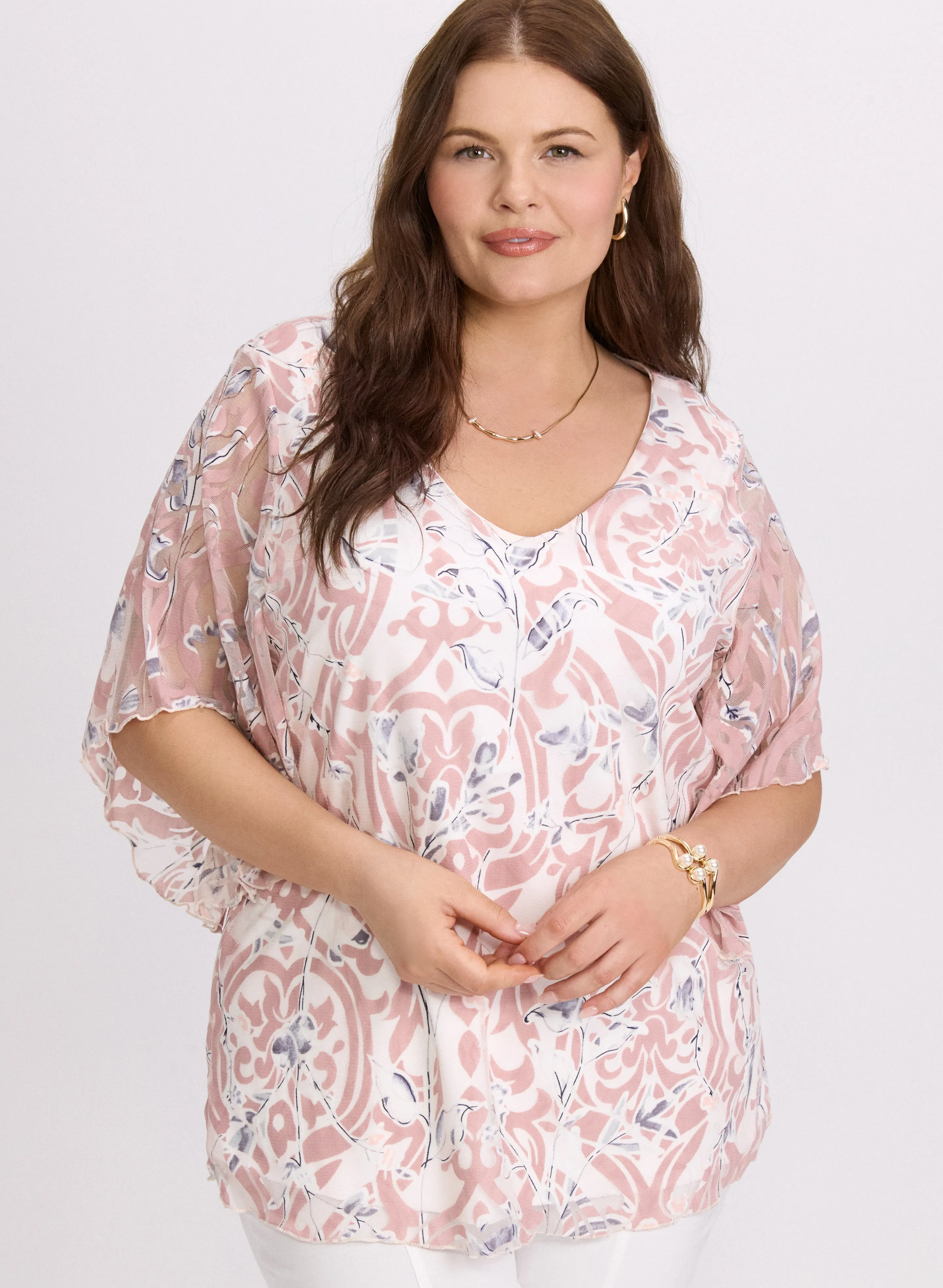 Laura Mesh V-Neck Blouse Laura Mesh V-Neck Blouse | Refined Everyday Style - Image 1